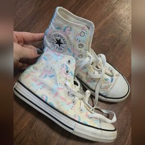 Converse Kids' High-Top Sneakers - White with Unicorns